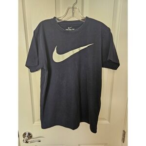 The Nike Tee Navy Blue 100% Cotton Short Sleeve T-Shirt, Large Swoosh, Sz. Med.